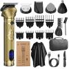 Men's Multifunctional Electric Shaver and Trimmer Kit - New Amazon Release with Replaceable Heads for Beard, Hair, and Nose (698 Bronze+EVA Bag) view 1