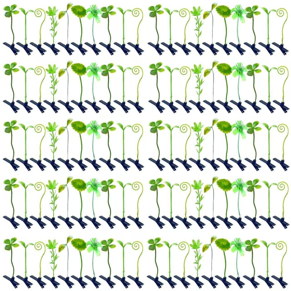 100 Pcs Sprouts Rave Bean Sprout Hair Clips Mixed Style Plant Hair Pins Sprout Clips Little Grass Barrette Funny Hair Accessories for Women Kids Girls Lady Home School Party (Green)