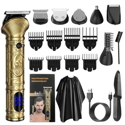 Men's Multifunctional Electric Shaver and Trimmer Kit - New Amazon Release with Replaceable Heads for Beard, Hair, and Nose (697 Bronze)