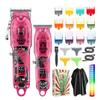 GLDNTM Mother-Daughter Clipper Set - Transparent Body Electric Hair Trimmer for Men, Ideal for Home and Oil Head Styles (A-Rosered) view 1