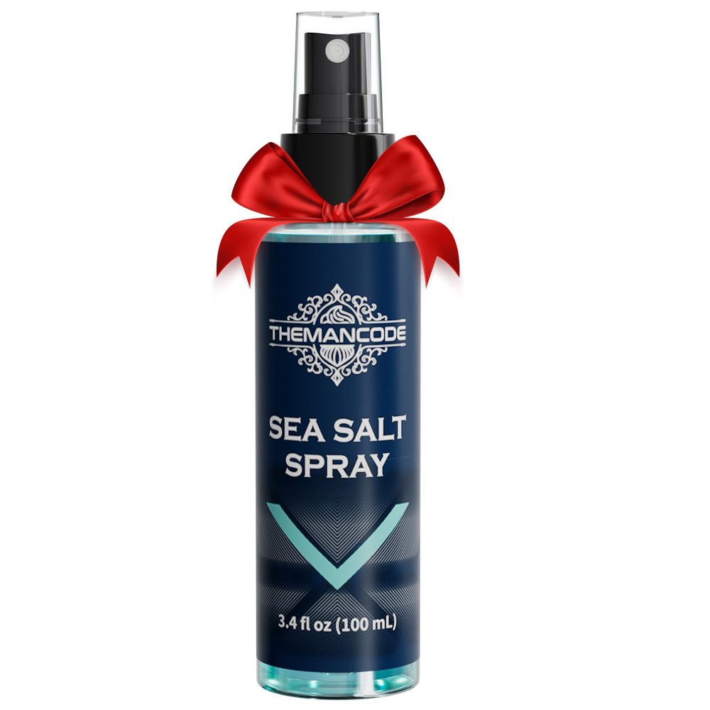 THEMANCODE Sea Salt Spray for Men, Valentines Day Gifts for Him, Travel and Beach Vacation Essentials, Travel Size Beachy Hair Texturizing Hairspray, Surf Spray Adds Instant Volume, Men Gift, 3.4 Oz