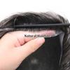 0.06-0.08mm Full PU Skin Men Toupee Human Hair Natural Hairine Mixed Grey/Brown Male Wig Single Knot Human Hairpieces Replacement System 30mm Wave 120% Density (#1B40) view 2