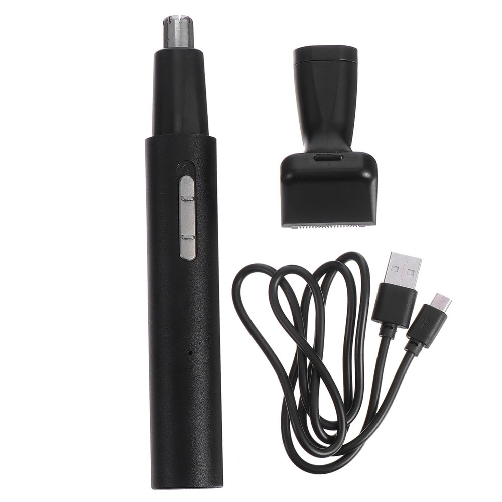 BIUDECO Metal Electric Nose Hair Trimmer Set Rechargeable 2-in-1 Vibrissa Clipper for Men and Women Painless Nose Hair Remover Dual-Edge Blades for Home and Travel