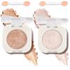2 Colors Single Glitter Eyeshadow with Brush,Champagne Glow and Champagne Light Glow Eye-Shadow, Silky Fine Subtle Shimmer Eye Shadow with Lightweight & Ultra-Blendable Formula for Daily Eye Glitter view 1
