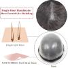 0.06-0.08mm Full PU Men Toupee Human Hair Prothesis Men's Wigs Human Hairpieces Replacement System Mixed Grey/Brown Male Wig Natural Hairline Single Knot 30mm Wave 120% Density(#580) view 4