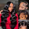 13x4 Body Wave Lace Front Wig Human Hair Natural Black Wigs Brazilian Virgin Human Hair 180% Density HD Transparent Lace Frontal Wigs Pre Plucked 20inch view 1