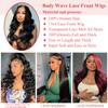 13x4 Body Wave Lace Front Wigs Human Hair Pre Plucked 180% Density HD Transparent Lace Frontal Wigs Human Hair for Women Glueless Wigs Human Hair 24Inch view 2