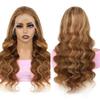 Highlight Ombre Lace Front Wig Human Hair Pre Plucked Body Wave 4/27 Colored Honey Blonde Wigs 13x4 HD Transparent Lace Front Wigs for Women Virgin Human Hair180% Density 24inch view 2