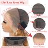 Highlight Ombre Lace Front Wig Human Hair Pre Plucked Body Wave 4/27 Colored Honey Blonde Wigs 13x4 HD Transparent Lace Front Wigs for Women Virgin Human Hair180% Density 24inch view 3