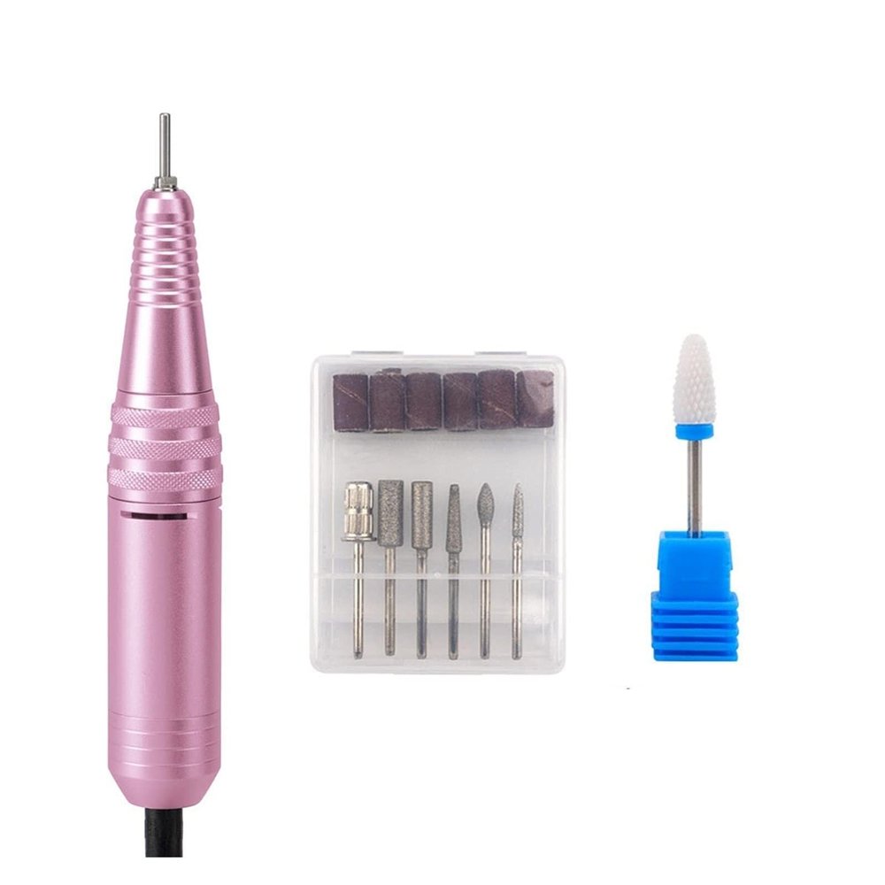 Portable Electric Nail Drill Machine Set, Manicure & Pedicure Nail File Kit with Ceramic Drill, Low Heat, Low Noise, Lightweight for Professional & Home Use