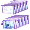 10-Pack Waterproof Holographic Makeup Bags, Clear Zippered Cosmetic Bags for Toiletries, Gifts for Bachelorette Parties view 4