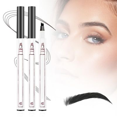 2 PCS Waterproof Brow Pencil with Micro-Fork Tip,Upgrade 3D Magic Eyebrow Pencil 4-Head Split Waterproof Long-lasting,Fine Stroke Eyebrow Pen Makeup Eyebrow Pencils Stay on All Day (Black)