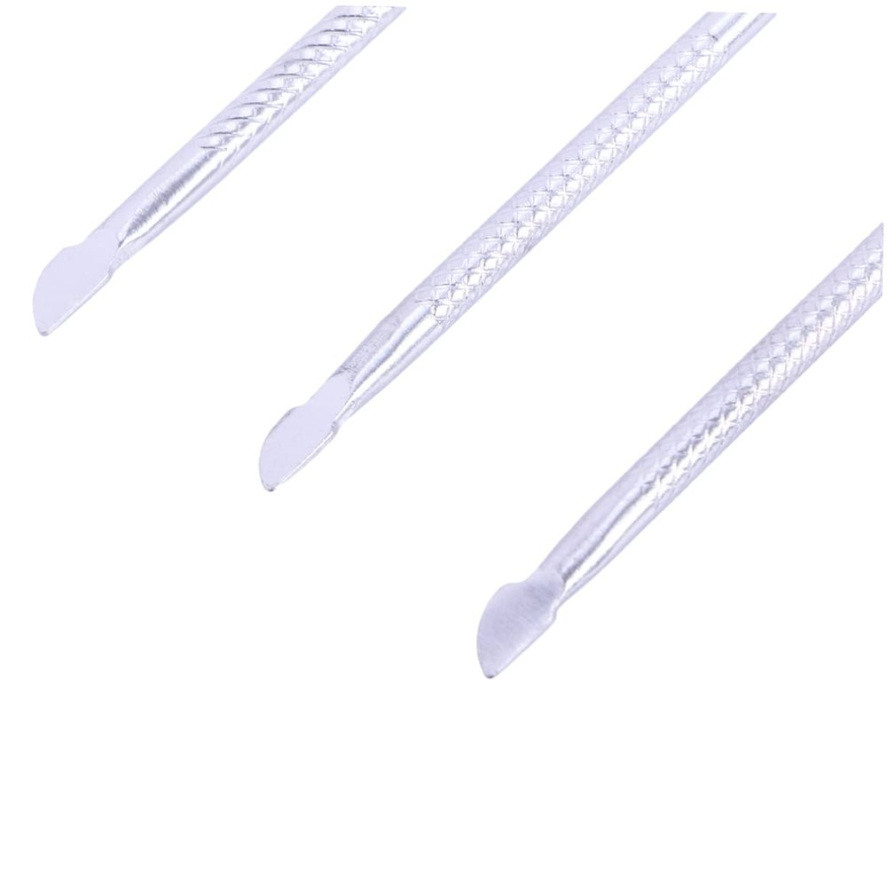 Beaupretty 3pcs Stainless Steel Cuticle Remover Spoon Pusher for Nail Care Manicure Pedicure Tool Kit Dual-end Design for Professional Personal Use