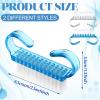 Bokon 400 Pcs Handle Grip Nail Brush Bulk Nail Scrub Brush Nail Brush for Toes and Nails Cleaner, Pedicure Scrubbing Tool Kit for Men and Women (Blue and White) view 2