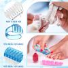 Bokon 400 Pcs Handle Grip Nail Brush Bulk Nail Scrub Brush Nail Brush for Toes and Nails Cleaner, Pedicure Scrubbing Tool Kit for Men and Women (Blue and White) view 4