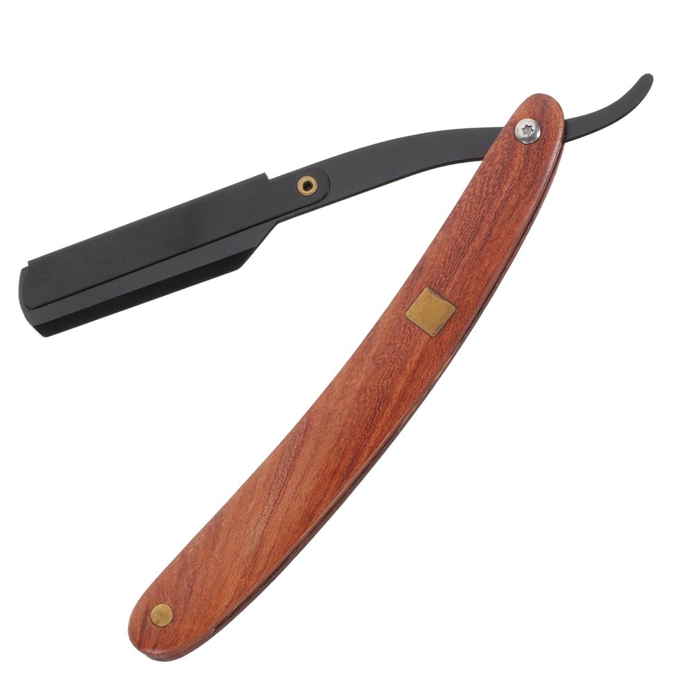 FOYTOKI Men Razor Beard Straightener Manual Shaver Portable Barber Tool Safe Metal Shaving Razor for Fine Hair