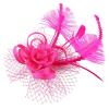 BoBoHui Sinamay Fascinator Wedding Women Headband Fancy Feather Flower Fashion Headwear Ladies Hair Accessories Fedora Clips(Navy Blue) view 4