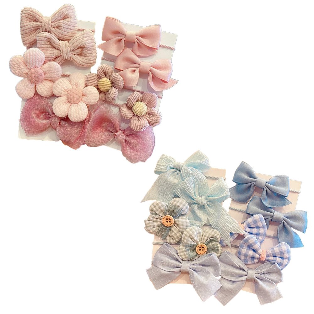 2 sets of new baby girl cute colors flower hair with ponytail fixator soft tight rubber children's hair accessories, suitable for girls who are learning to walk