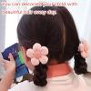 2 sets of new baby girl cute colors flower hair with ponytail fixator soft tight rubber children's hair accessories, suitable for girls who are learning to walk view 3