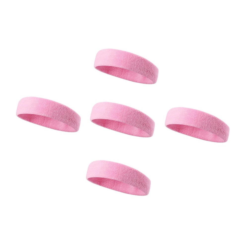 WHAMVOX 5pcs Sports Headbands Elastic Hair Bands Sweat Absorbing Running Headbands