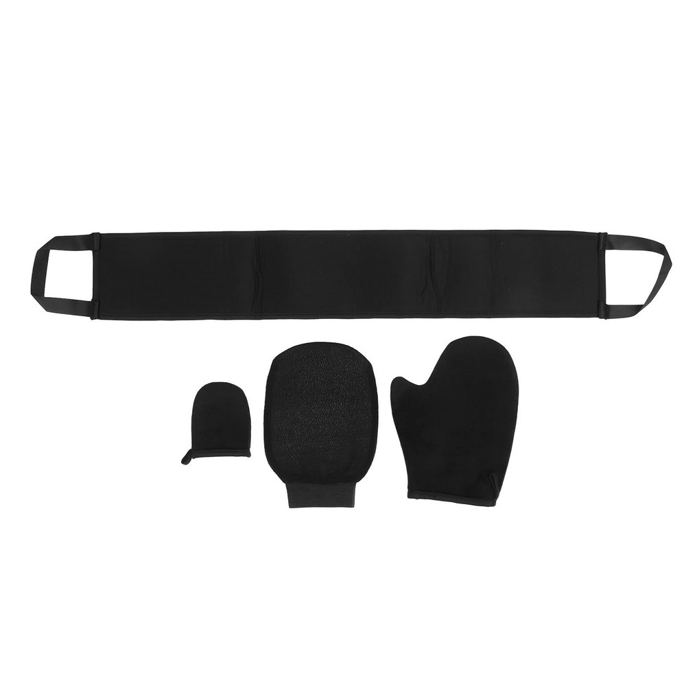 4pcs Self Tanning Applicator Kit, Includes Exfoliating Glove, Mitt Applicator, Mini Mitt and Back Lotion Applicator, Soft Flocking Fabric, sturdy and Skin Friendly, outstanding