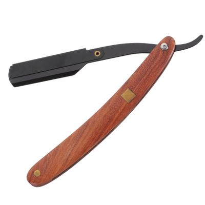 VINTORKY Wooden Handle Manual Razor for Men Beard Shaper Mustache Trimmer Facial Back Shaver Metal Shaving Tool Safe Easy to Use