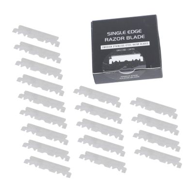 Beaupretty 100pcs Stainless Steel Safety Razor Blades for Women Eyebrow Razor Compatible Sensitive Skin Shaving Barber Face Cutter Men