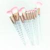 10pcs Makeup Brushes Set with Diamond Crystal Handle - Blending, Foundation, Powder, Eyeshadow & Eyebrow Brushes for Flawless Beauty Application(Purple Pink) view 2