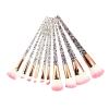 10pcs Makeup Brushes Set with Diamond Crystal Handle - Blending, Foundation, Powder, Eyeshadow & Eyebrow Brushes for Flawless Beauty Application(Pink) view 1