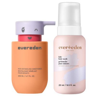 Evereden Kids Conditioner Detangler & Body Wash: Cool Peach | Made With Clean and Non-toxic Ingredients | Gentle Skin Care for Kids
