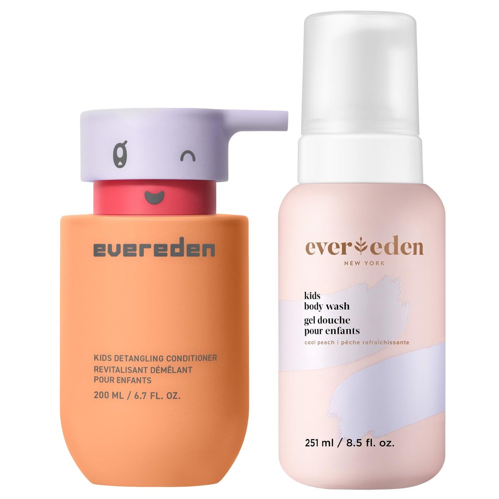 Evereden Kids Conditioner Detangler & Body Wash: Cool Peach | Made With Clean and Non-toxic Ingredients | Gentle Skin Care for Kids