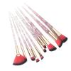 10pcs Makeup Brushes Set with Diamond Crystal Handle - Blending, Foundation, Powder, Eyeshadow & Eyebrow Brushes for Flawless Beauty Application(Rose Red) view 1