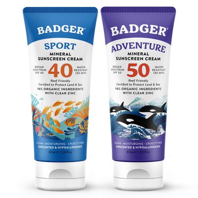 Badger SPF 40 Reef Safe Sport Sunscreen and SPF 50 Reef Safe Sunscreen