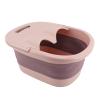 aqxreight Foldable Foot Bath Basin with Acupoint PP Silicone Foot Soaking Bucket for Soaking Feet Yellow Foldable Bath BasinFoot BucketCollapsible Soak TubCollapsible (Red) view 2