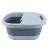 aqxreight Foldable Foot Bath Basin with Acupoint PP Silicone Foot Soaking Bucket for Soaking Feet Yellow Foldable Bath BasinFoot BucketCollapsible Soak TubCollapsible (Blue) view 1
