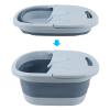 aqxreight Foldable Foot Bath Basin with Acupoint PP Silicone Foot Soaking Bucket for Soaking Feet Yellow Foldable Bath BasinFoot BucketCollapsible Soak TubCollapsible (Blue) view 2