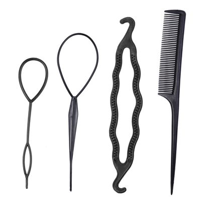 Beaupretty 4pcs Hair Bun Maker Set Portable Braid Ponytail Styling Tools for Fashionable Hair Designs Lightweight and Accessories for Home and Salon Use