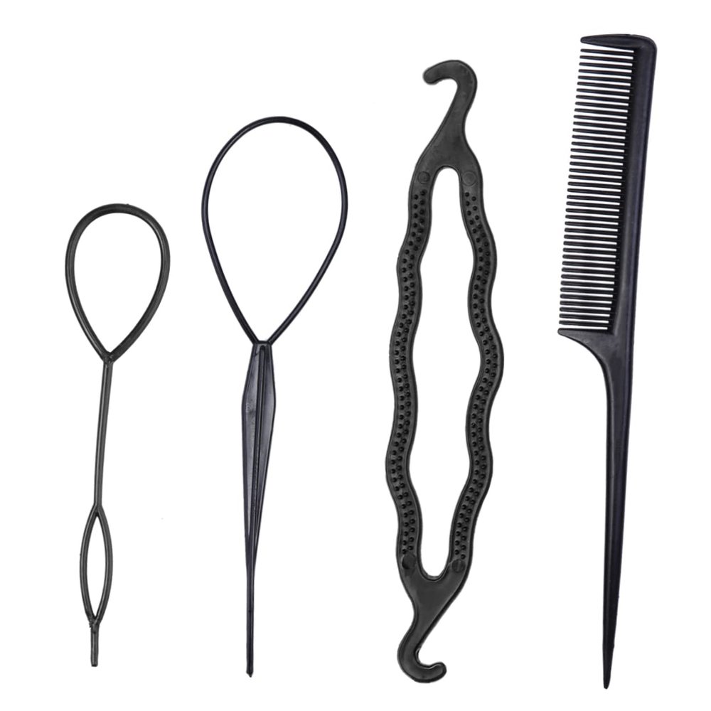 Beaupretty 4pcs Hair Bun Maker Set Portable Braid Ponytail Styling Tools for Fashionable Hair Designs Lightweight and Accessories for Home and Salon Use