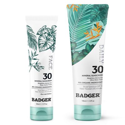 Badger SPF 30 Mineral Daily Face Sunscreen and SPF 30 Mineral Daily Body Sunscreen