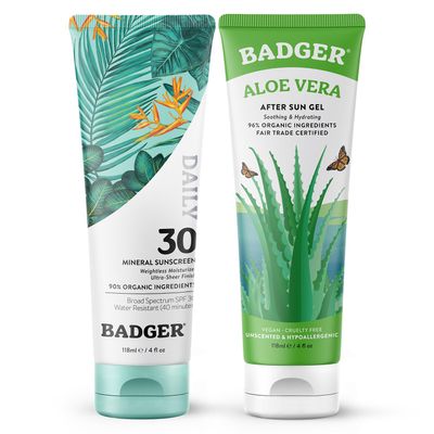Badger SPF 30 Mineral Daily Sunscreen and Organic Aloe Vera Gel