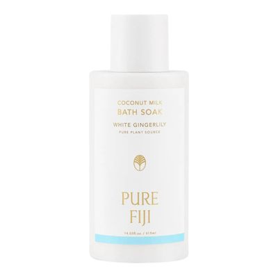 Pure Fiji Coconut Milk Bath Soak, White Gingerlily (14oz/415ml)
