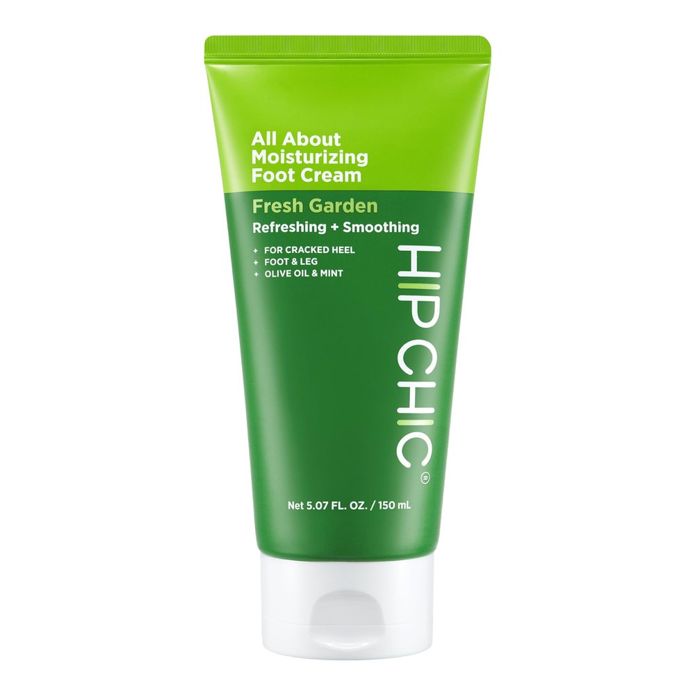 HIP CHIC All About Moisturizing Foot Cream  Fresh Garden, Foot Repair, Olive Oil, Mint, Shea Butter, Moisturize & Soften Cracked Heal and Dead Skin, For Men And Women, Best Self Home Foot Care