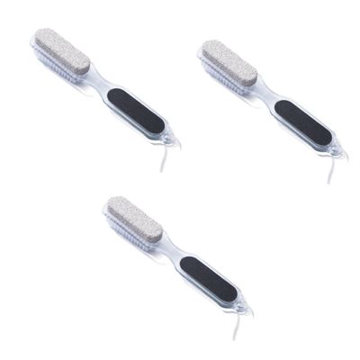 Homoyoyo 3pcs Foot Care Tool Pumice Stone Nail Brush Foot File Dead Skin Remover Ergonomic Design for Easy Use
