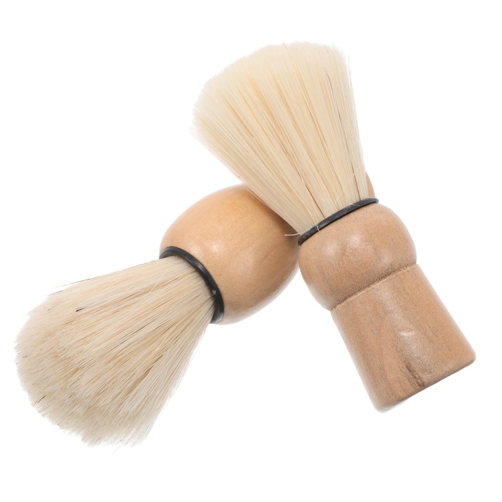 PACKOVE 2pcs Beard Brush Kit Men Grooming Soft Bristle for Barber Facial Travel
