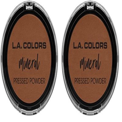 L.A. COLORS Mineral Pressed Powder, Ebony CMP384 (Pack of 2)