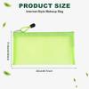 2PCS Green Nylon Mesh Cosmetic Bags Travel Makeup Organizer Pencil Case with Zipper Small Toiletry Pouches for Essentials(8.7x4.5inch) view 2