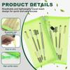 2PCS Green Nylon Mesh Cosmetic Bags Travel Makeup Organizer Pencil Case with Zipper Small Toiletry Pouches for Essentials(8.7x4.5inch) view 3