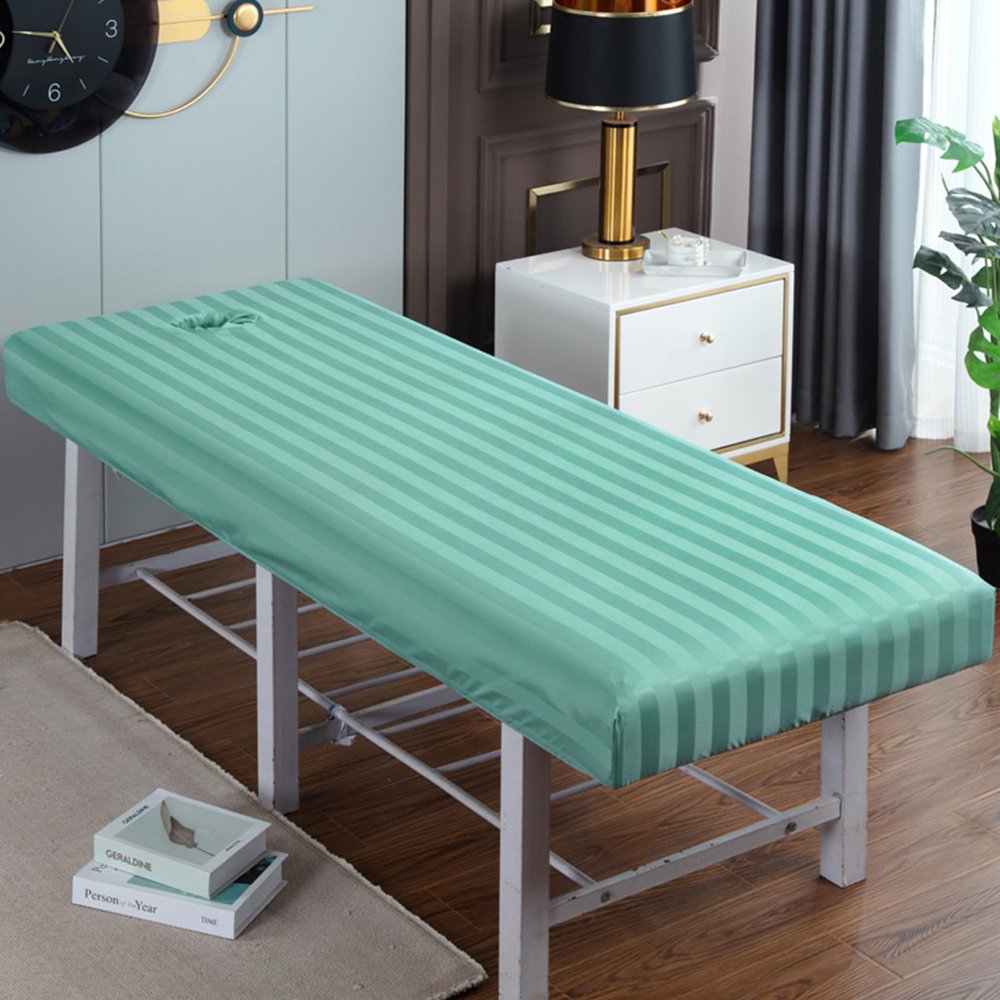 Green,70x190cm/2.2x6.2ft,Massage Bed Sheet Massage Table Sheets with Face Hole,Full Bedspread Washable Protective Cover Elastic Massage Fitted Sheet Beauty Salon SPA Bed Cover