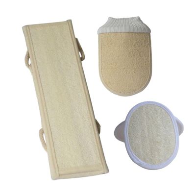HAKIDZEL 3pcs Loofah Bath Glove Biodegradable Body Scrubber for Men Women Gentle Cleansing