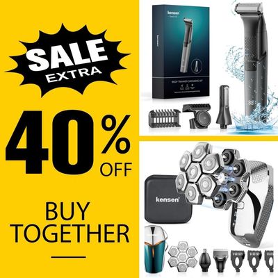 Body Hair Trimmer for Men - 6.0 Upgraded Groin & Pubic Hair Trimmer, 2-in-1 Professional Dual-Head Body Shaver Head Shavers for Bald Men - 6 in 1 Upgraded 7D Magnetic Heads Electric Razor